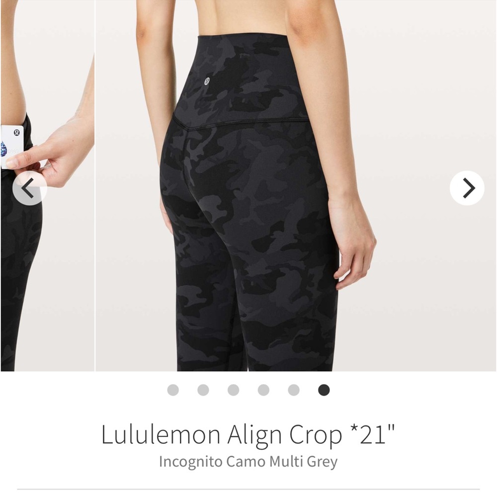 Lululemon Align Crop 21” Incognito Camo Multi Grey Size 8 - Picture 6 of 15